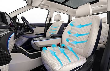 Kia Carens Clavis EV front ventilated seats